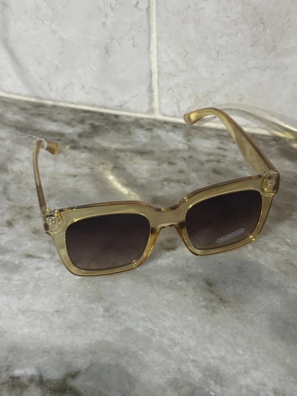 Crystal Finish Square Sunglasses